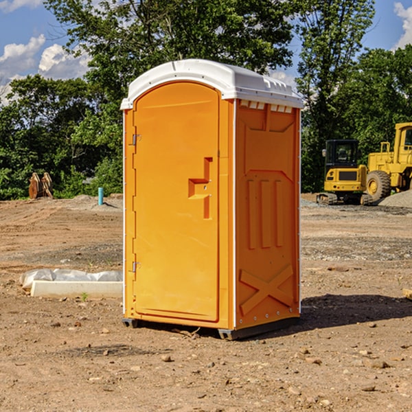 how often are the portable restrooms cleaned and serviced during a rental period in Goodman